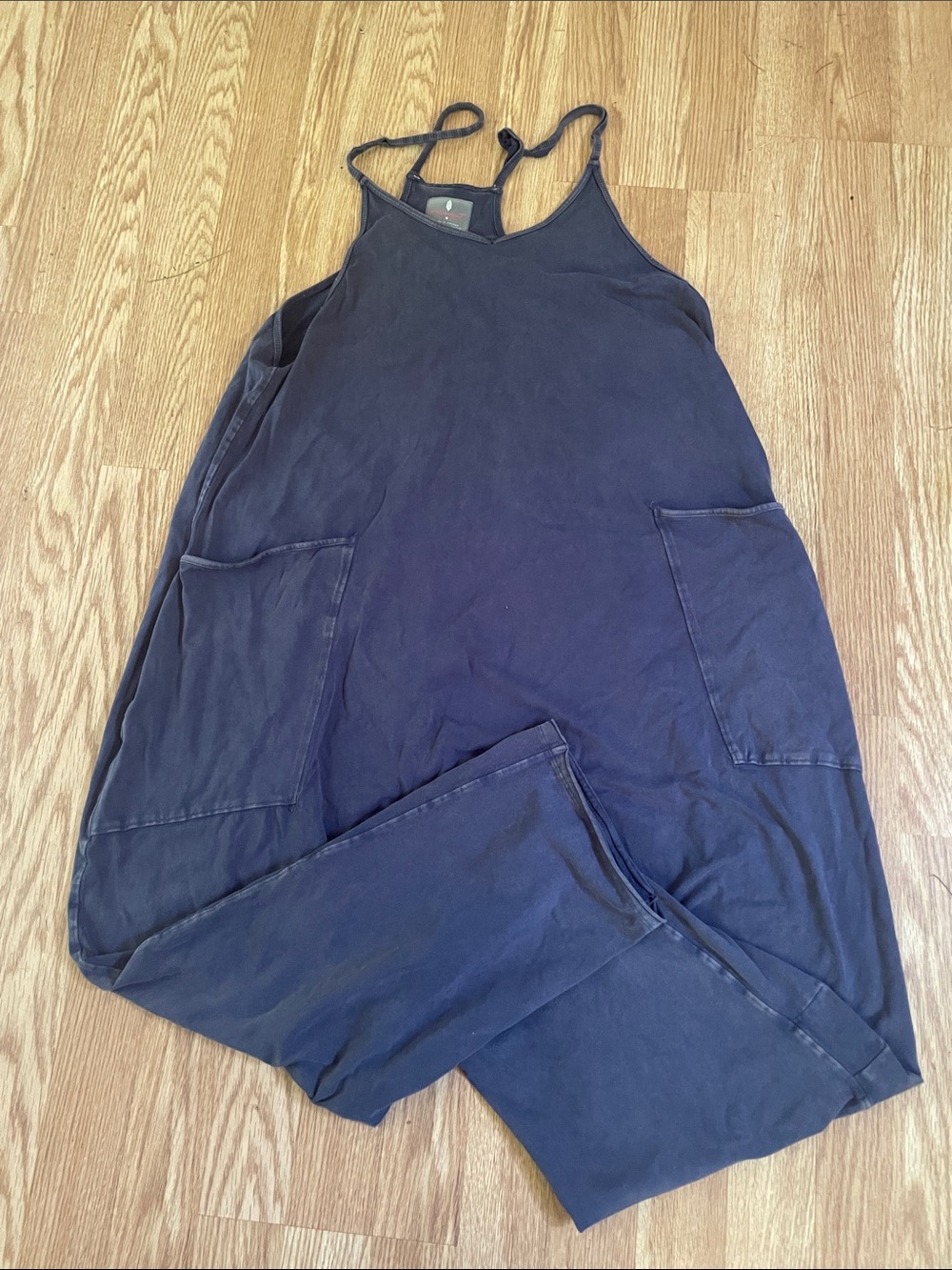 FP Movement by Free People Navy Blue Spaghetti Strap Overalls